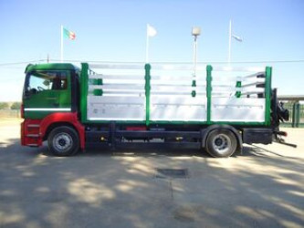 2010 MAN TGM 18 290 Flatbed Truck with Hiab 066 Crane - 331 HP - Spain