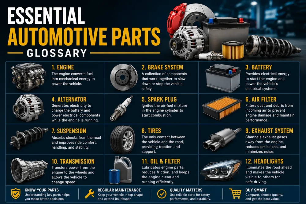 Essential Automotive Parts Glossary